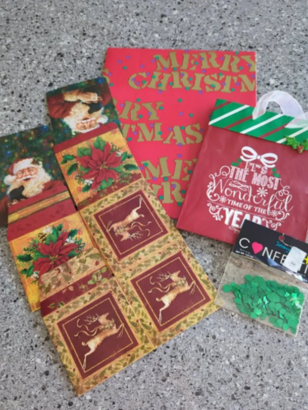 Christmas Gift Boxes & Bag + Tree Confetti